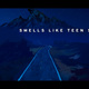 A title screen with "Smells Like Teen Spirit" superimposed over mountains and a winding road at night in Road 96